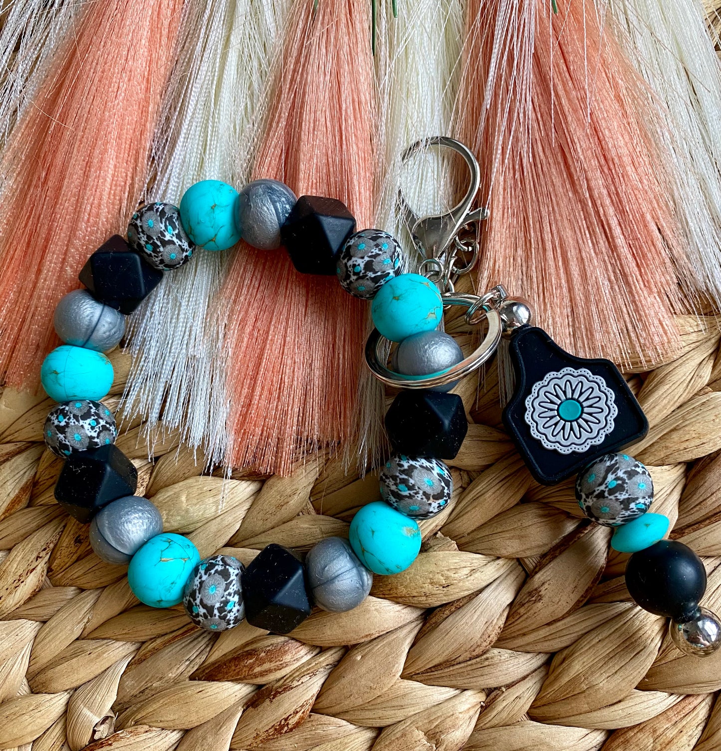 Turquoise Junky Tag - Wristlet