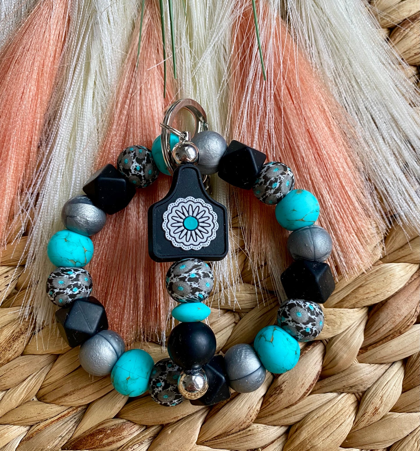 Turquoise Junky Tag - Wristlet