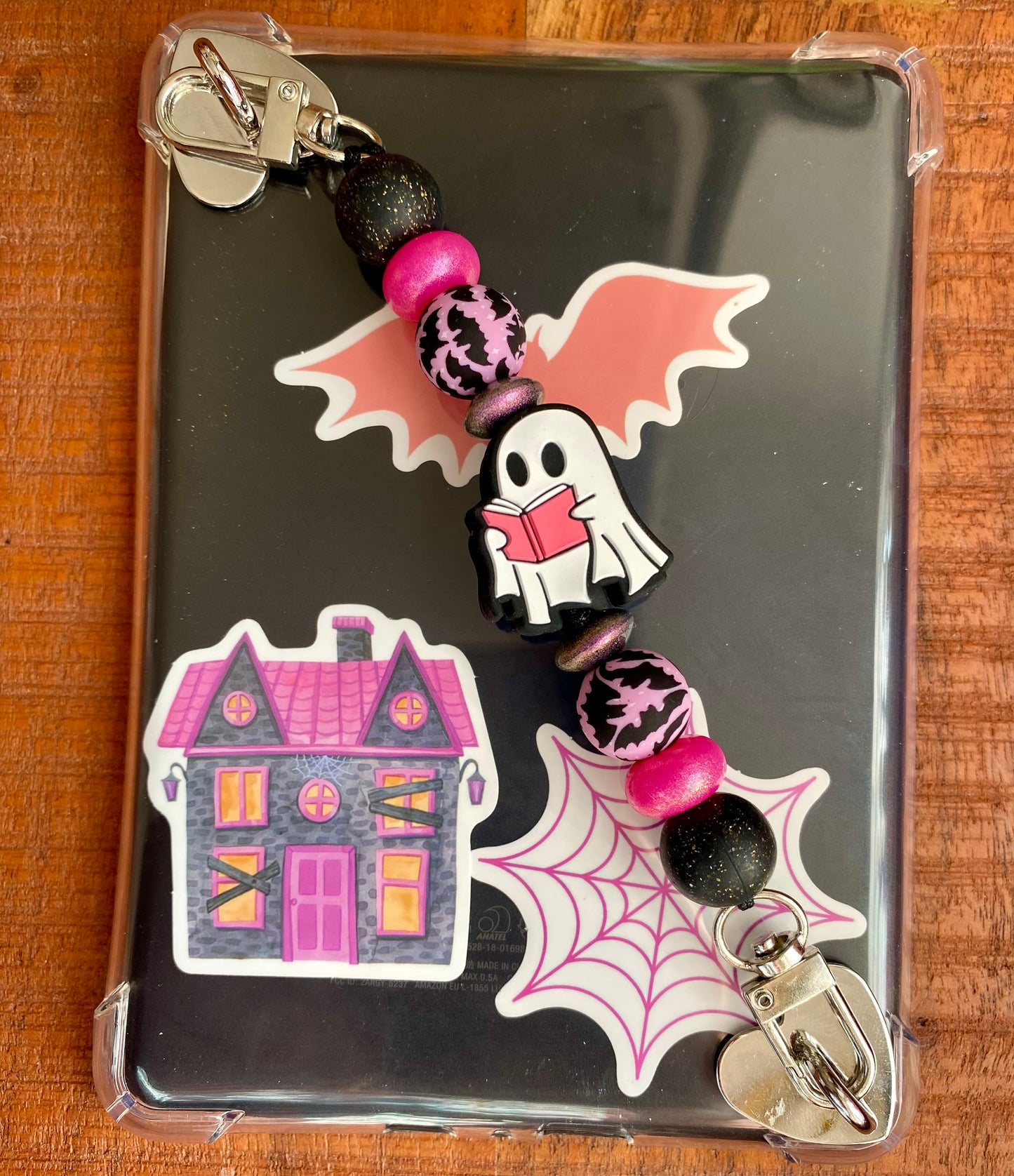 GHOST W/ PINK BOOK - KINDLE STRAP