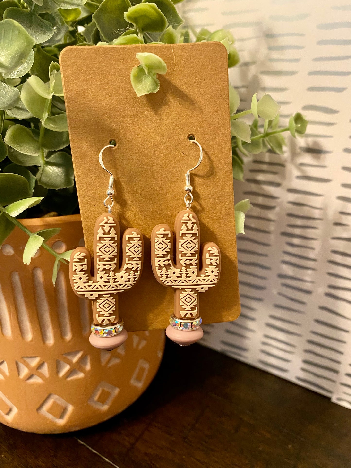 Boho Aztec Cactus Earrings
