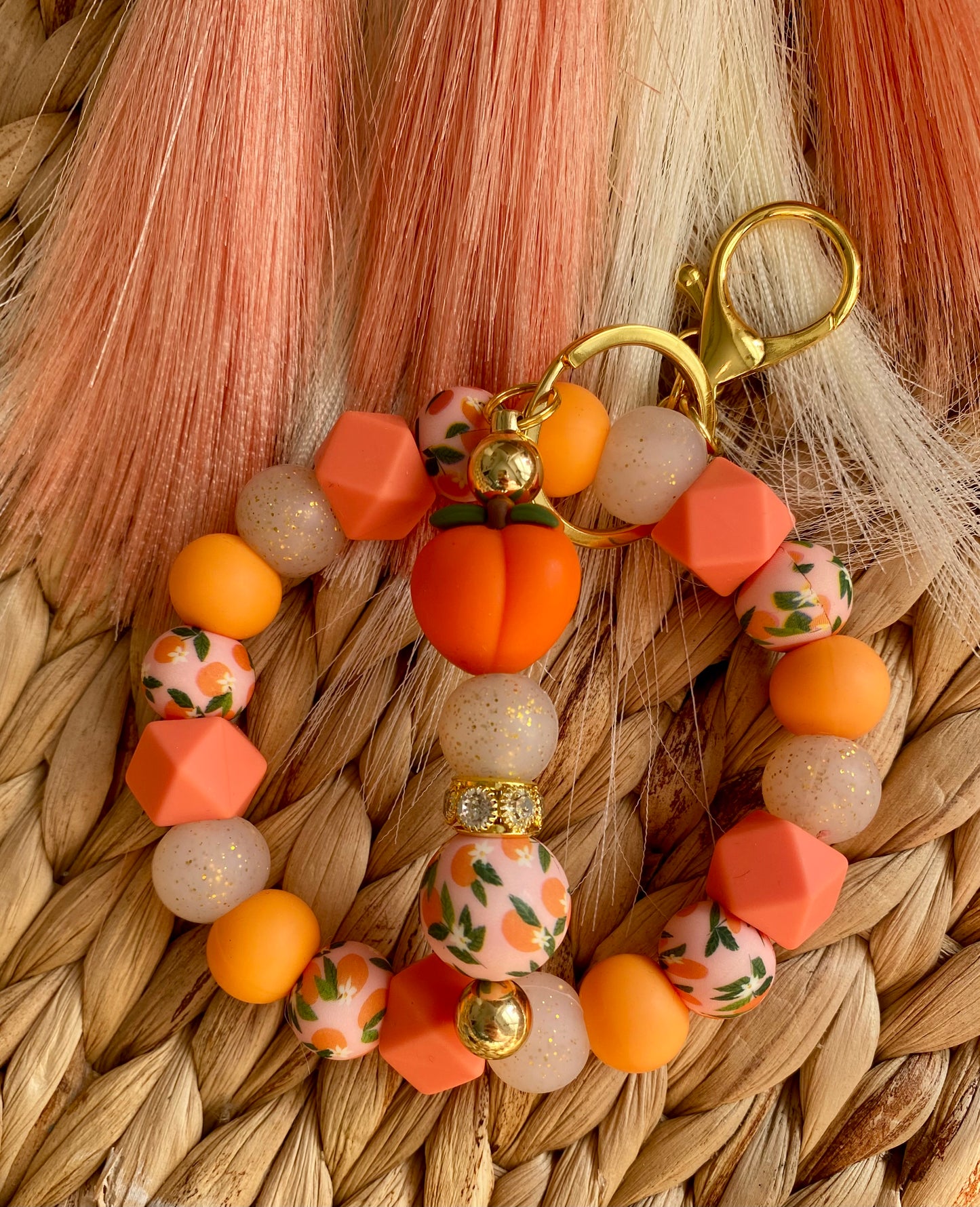 Summer Peach Dreams- Wristlet