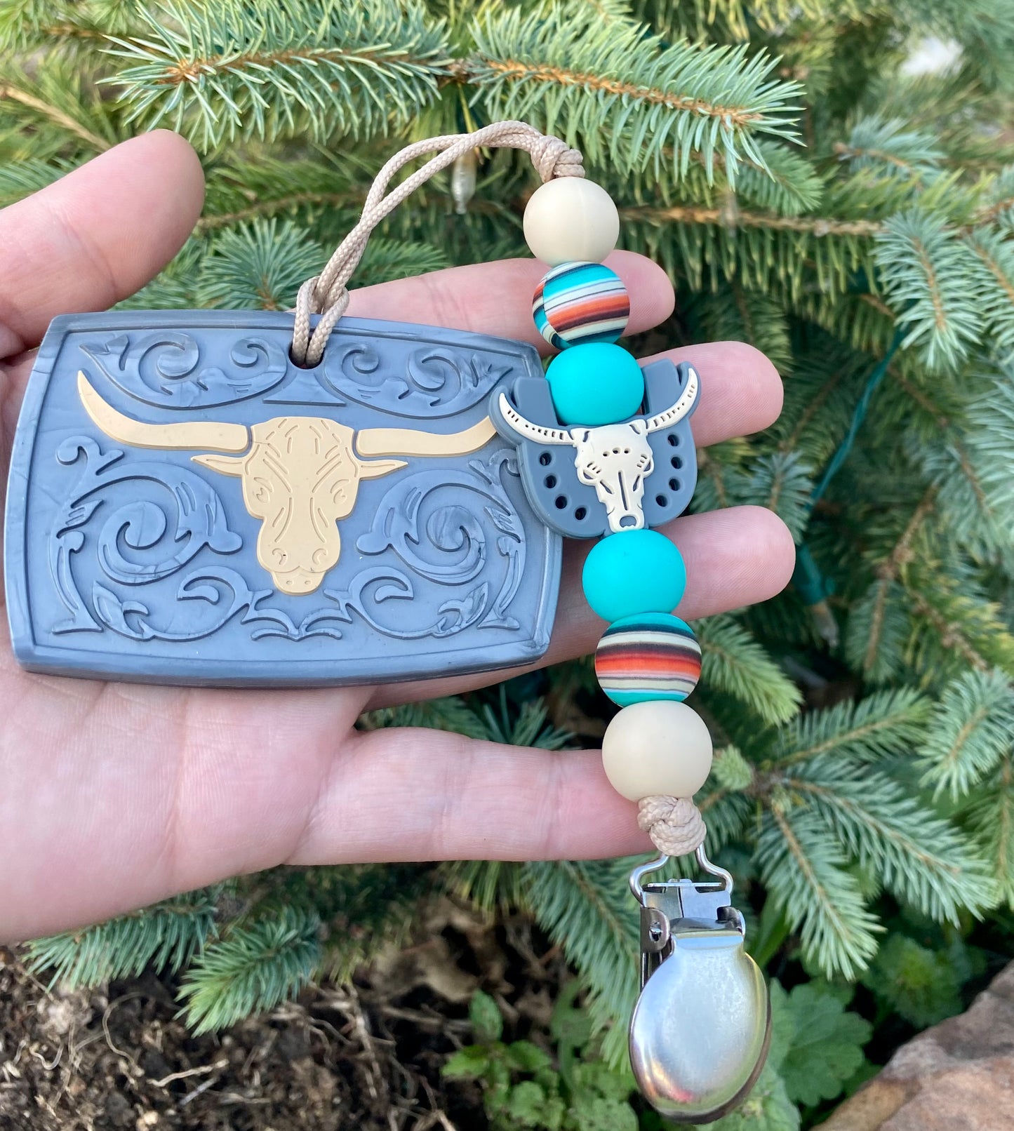 Western Skull Serape Teether Set