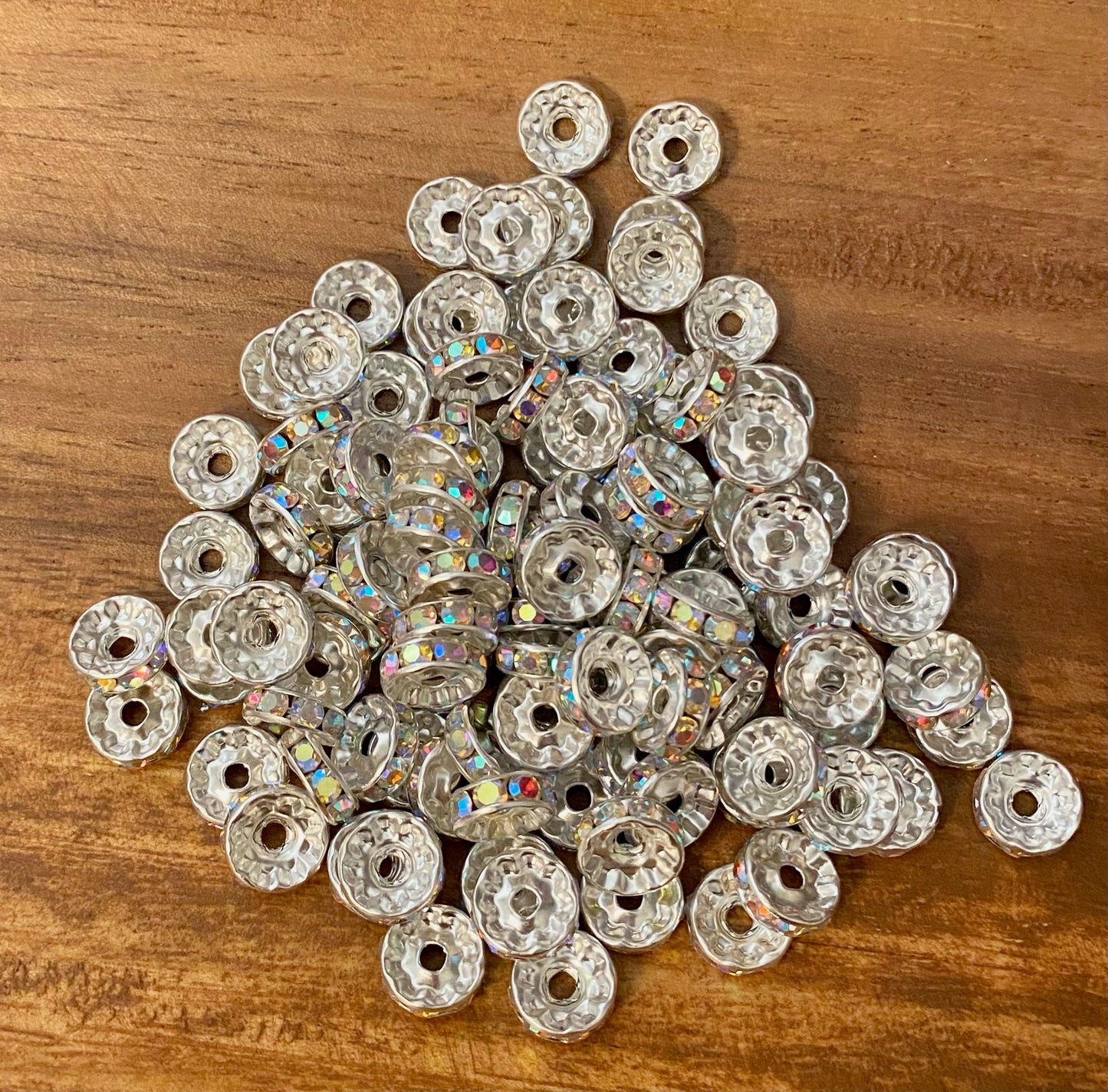 10mm AB Silver Spacer